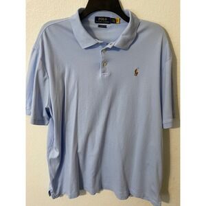 Polo Ralph Lauren Mens Classic Fit Light‎ Blue Polo Shirt XL Preppy